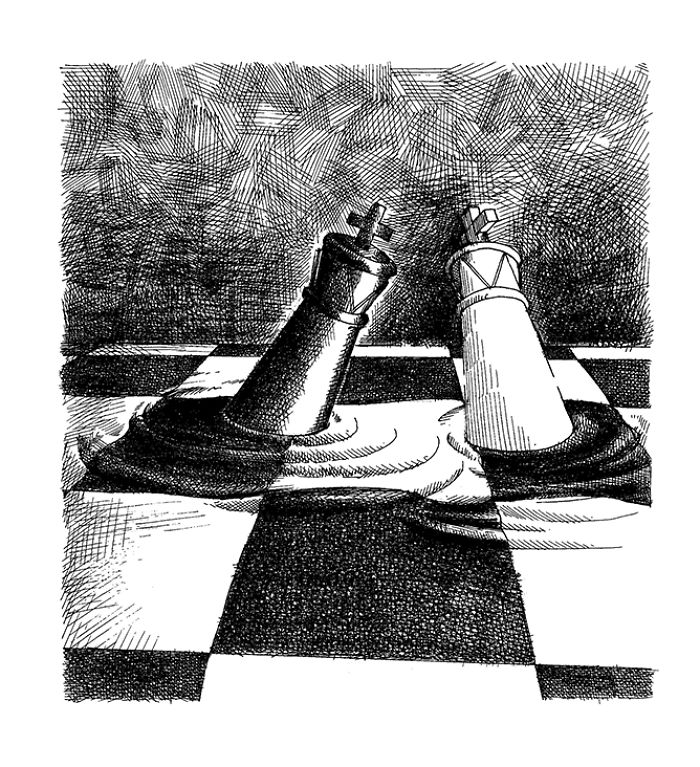 Seniman ini bawa misi perdamaian lewat karikatur bidak-bidak catur