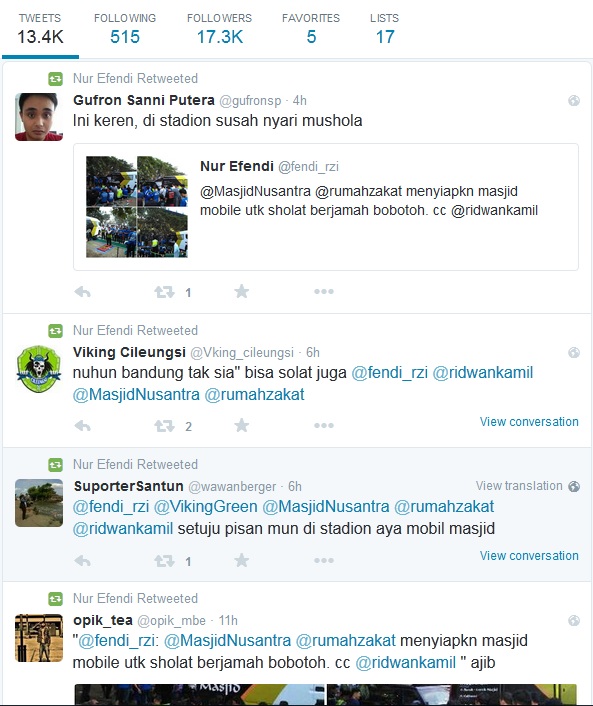 Biar nggak lupa ibadah, kini ada Masjid Mobile buat suporter bola!