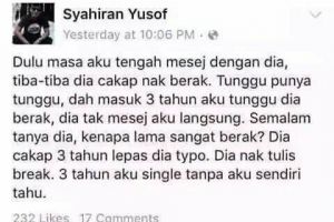 Gara-gara pacarnya typo, pria ini tak sadar menjomblo 3 tahun, ealah!