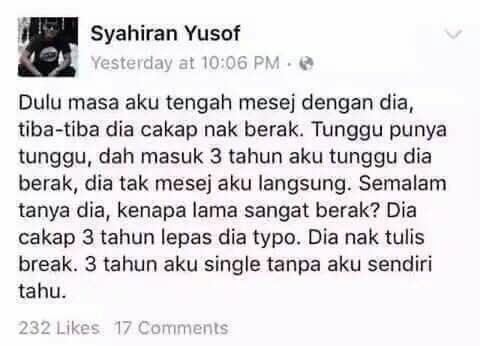 Gara-gara pacarnya typo, pria ini tak sadar menjomblo 3 tahun, ealah!