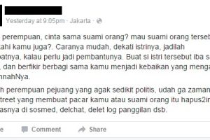 Entah apa alasannya, wanita ini ajari cara jika suka suami orang