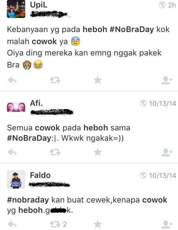 #nobraday jadi trending topik, yang heboh malah cowok