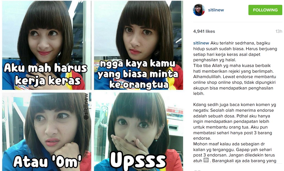 Curhat Siti si kasir cantik usai jadi bintang iklan di media sosial
