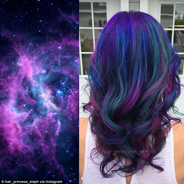 Gaya rambut paling hits campuran warna terang  mirip galaksi