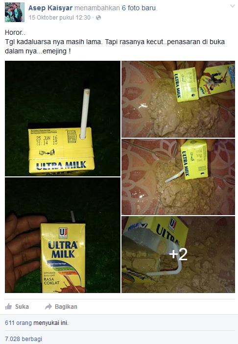 Diminum terasa asam, ternyata susu kemasan ini dalamnya menggumpal