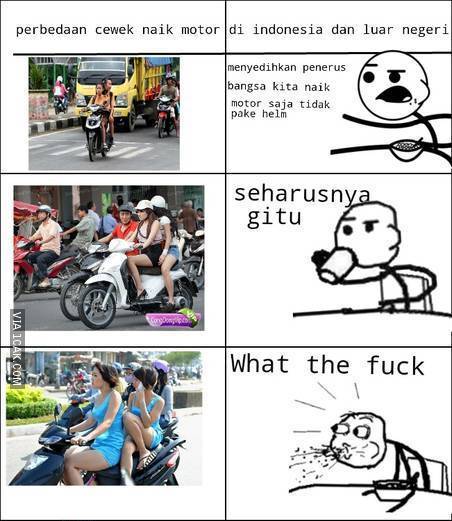 25 Meme kocak pengendara motor di Indonesia yang bikin ketawa mules