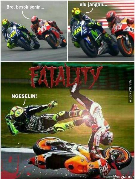 17 Meme insiden Rossi vs Marquez yang bikin ketawa ngakak 17 Meme insiden Rossi vs Marquez yang bikin ketawa ngakak
