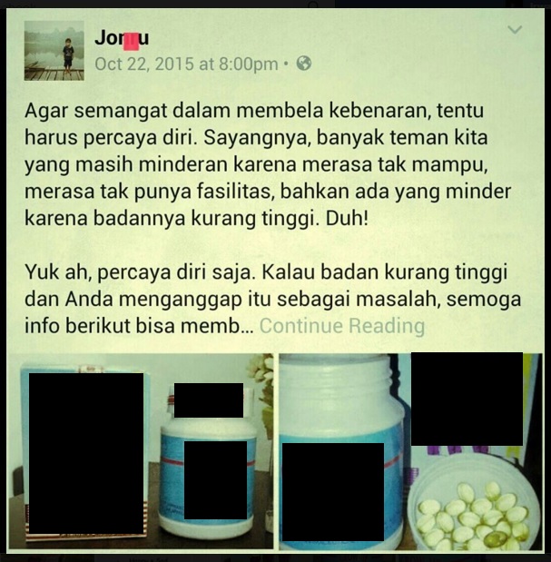 Status kocak ini sindir iklan jualan obat peninggi badan