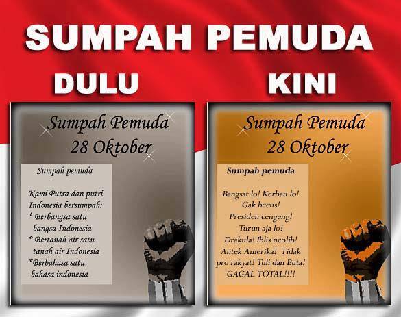 Dulu Sumpah Pemuda, sekarang sumpah-sumpahan pemuda