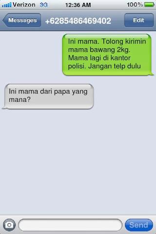 22 Foto balasan SMS mama minta pulsa yang bikin ketawa ngakak