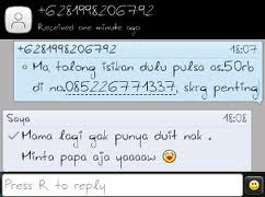 22 Foto balasan SMS mama minta pulsa yang bikin ketawa ngakak