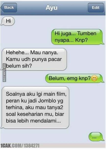 23 Balasan SMS bikin geli, buktikan kalau orang Indonesia itu kreatif! 23 Balasan SMS bikin geli, buktikan kalau orang Indonesia itu kreatif!