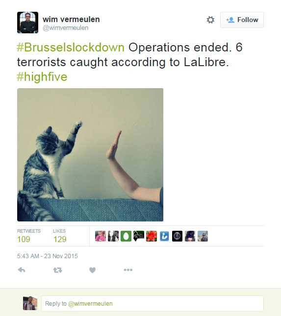 Status waspada teroris, ini yang di-Tweet warga Brussels 