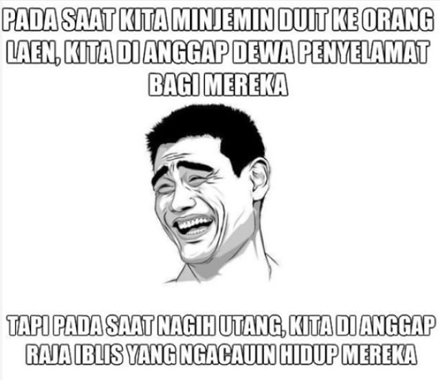 30 Meme kocak soal utang ini bakal bikin kamu ngakak dan geli sendiri