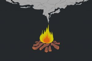 Hanyut dalam suasana api unggun, pria ini nyaris kesurupan