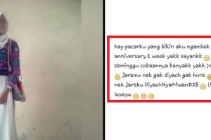 Ucapkan anniversary ke pacar, gadis ini jadi guyonan netizen