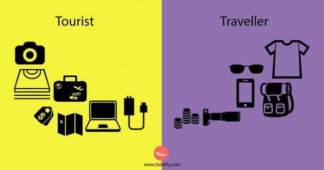13 Ilustrasi perbedaan turis dengan traveler, kamu yang mana?