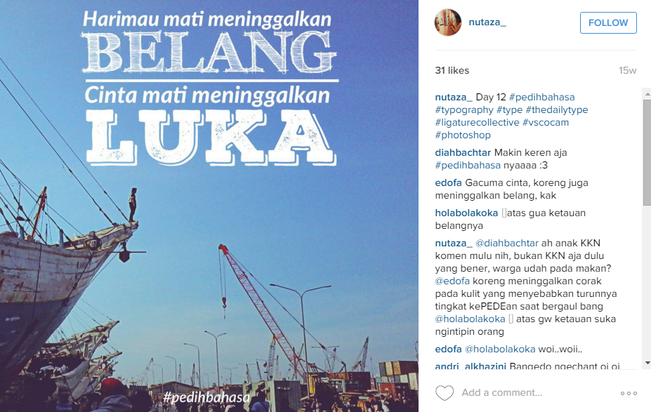 Pedihbahasa, pelesetan peribahasa yang bikin makjleb di hati!