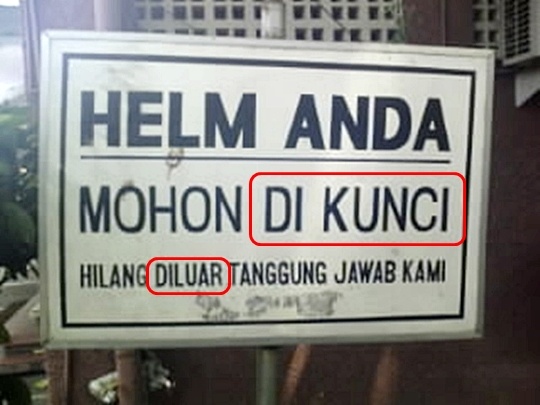 Kesalahan penulisan Bahasa Indonesia ini bikin senyum-senyum sendiri