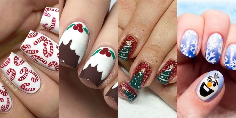 25 Nail art yang bikin kamu buru-buru ngecat kuku merayakan Natal