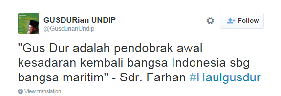 Ini kata netizen di haul Gus Dur ke-6