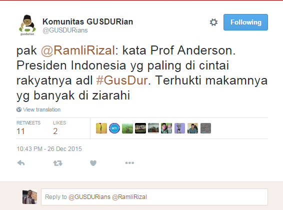 Ini kata netizen di haul Gus Dur ke-6