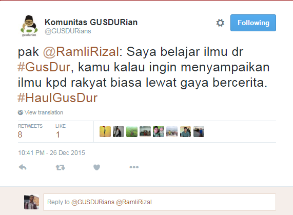 Ini kata netizen di haul Gus Dur ke-6