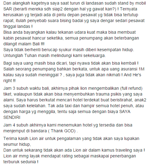 Curhat penumpang 'uji nyali' bersama Lion Air, bikin merinding! Curhat penumpang 'uji nyali' bersama Lion Air, bikin merinding!