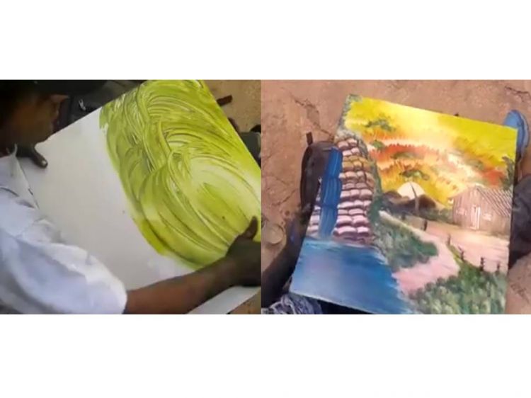 Tangan Kosong Bocah Ini Lukis Pemandangan Indah Top