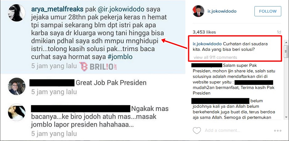 Masih jomblo pemuda ini mengadu ke Jokowi, apa respon presiden?