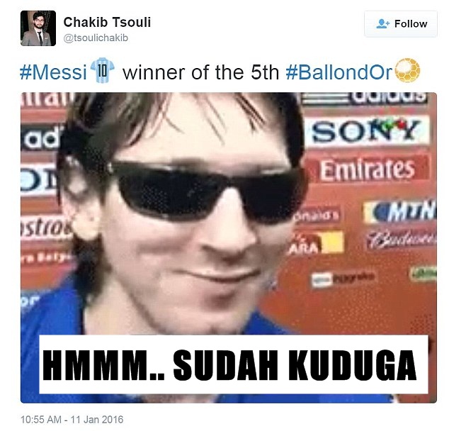 15 Meme kocak Ballon d'Or 2015 yang bikin ketawa ngakak