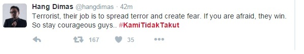 Kecam teror Sarinah, netizen gaungkan #kamitidaktakut