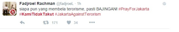 Kecam teror Sarinah, netizen gaungkan #kamitidaktakut