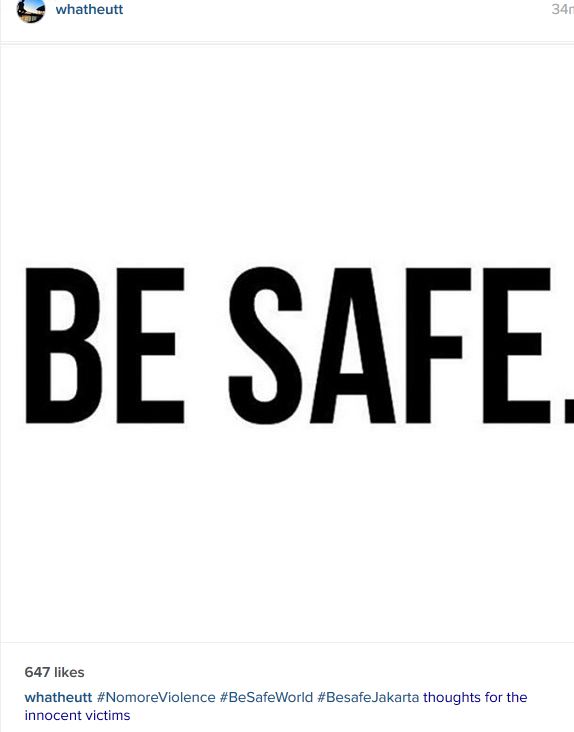 Para artis ikut bersuara soal teror di Sarinah, ini kata mereka Para artis ikut bersuara soal teror di Sarinah, ini kata mereka