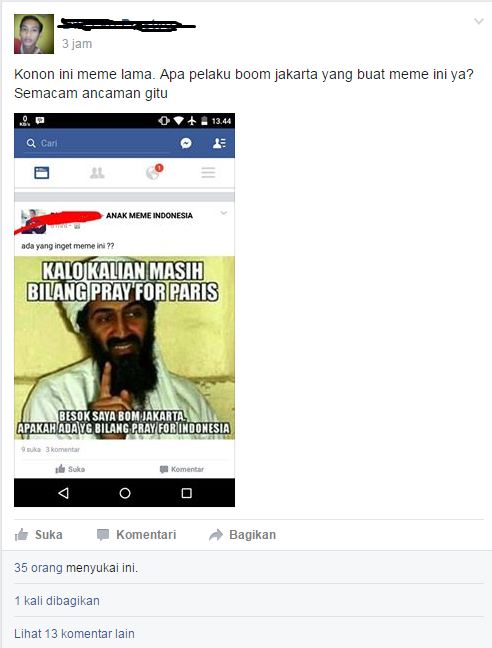 Dugaan tak jelas sebab teror Sarinah ini viral di media sosial, duh!
