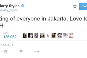 Prihatin teror Sarinah, Harry Styles dapat sanjungan netizen