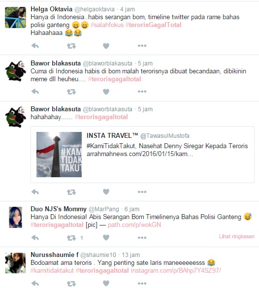 Selain #PrayForJakarta, hashtag-hashtag ini juga jadi trending topic 