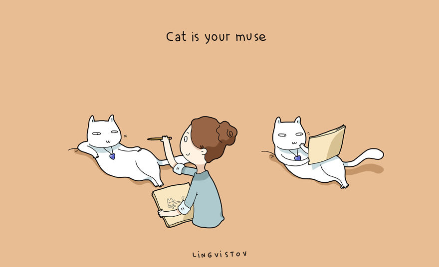 21 Ilustrasi ini ungkap manfaat tak terduga memelihara kucing, wow! 21 Ilustrasi ini ungkap manfaat tak terduga memelihara kucing, wow!