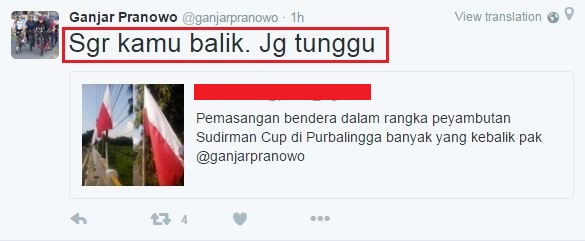 Dilapori bendera terbalik, Ganjar Pranowo suruh netizen membaliknya