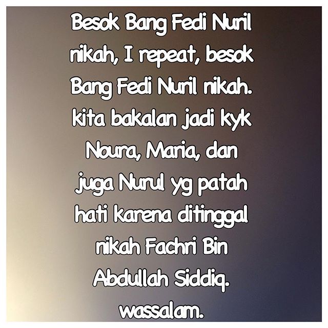 11 Meme lucu Fedi Nuril nikah, barisan patah hati para cewek, duh!