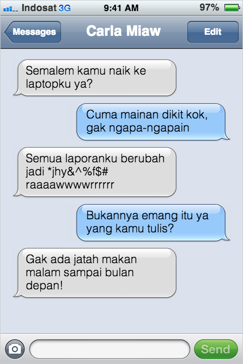 20 SMS imajiner dari kucing ini bikin ketawa ngakak, lucu abis! 20 SMS imajiner dari kucing ini bikin ketawa ngakak, lucu abis!