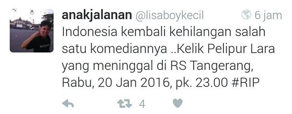 Kelik Pelipur Lara diberitakan meninggal, ternyata HOAX