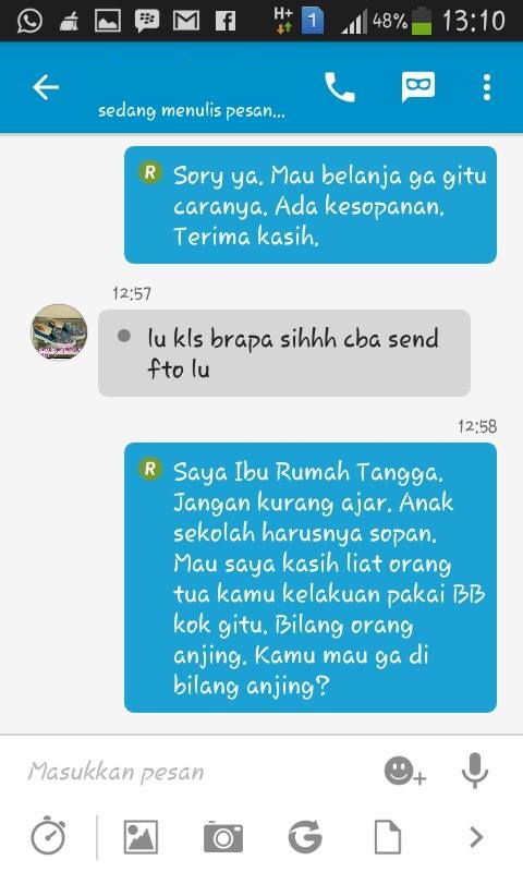 Percakapan tak sopan remaja ke penjual online ini bikin naik darah