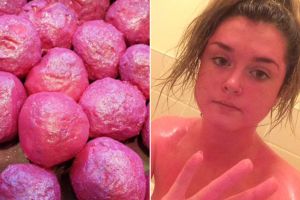 Gara-gara salah pakai produk kecantikan, tubuh cewek ini berwarna pink