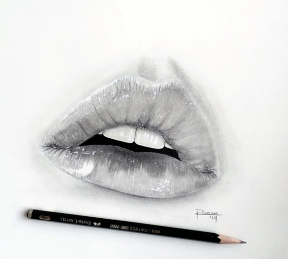 17 Gambar bibir ini cuma dilukis pakai pensil tapi bisa ada efek 3D 17 Gambar bibir ini cuma dilukis pakai pensil tapi bisa ada efek 3D