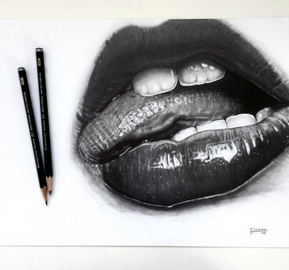 17 Gambar bibir ini cuma dilukis pakai pensil tapi bisa ada efek 3D 17 Gambar bibir ini cuma dilukis pakai pensil tapi bisa ada efek 3D