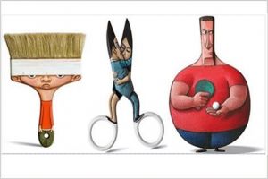 18 Karya ini dibuat di atas media benda-benda perabotan sekitar, top!