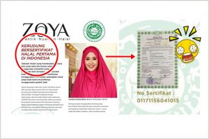 Netizen geger, ada kerudung bersertifikat halal