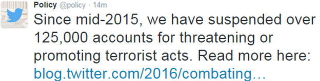 Twitter hapus 125 ribu akun yang mengarah kepada gerakan teroris
