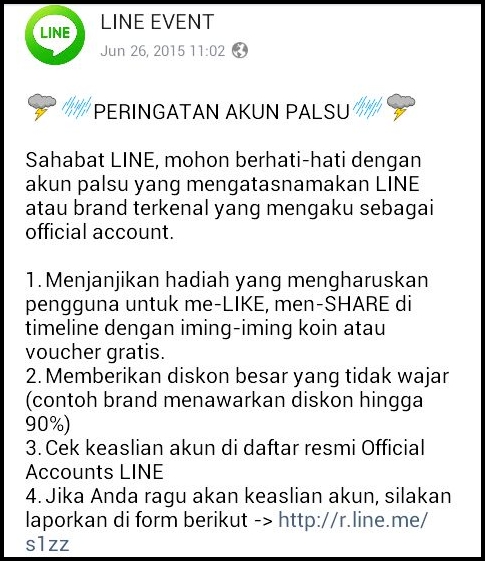 Dijanjikan hadiah via LINE Chat? Begini cara mengetahui keasliannya Dijanjikan hadiah via LINE Chat? Begini cara mengetahui keasliannya